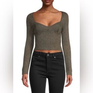 STAUD Metallic Long Sleeve top